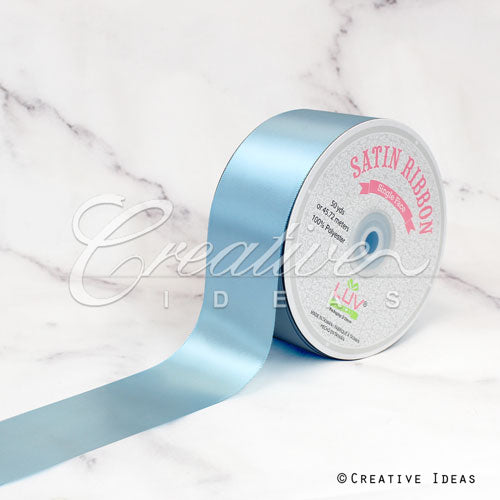 2" Single Face Satin Ribbon - 50 Yards (Light Blue)