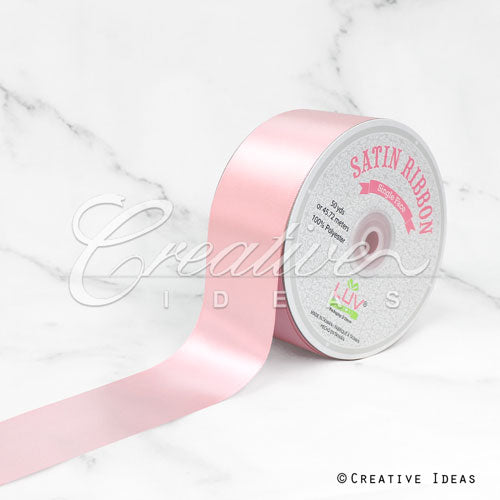 2" Single Face Satin Ribbon - 50 Yards (Light Pink)