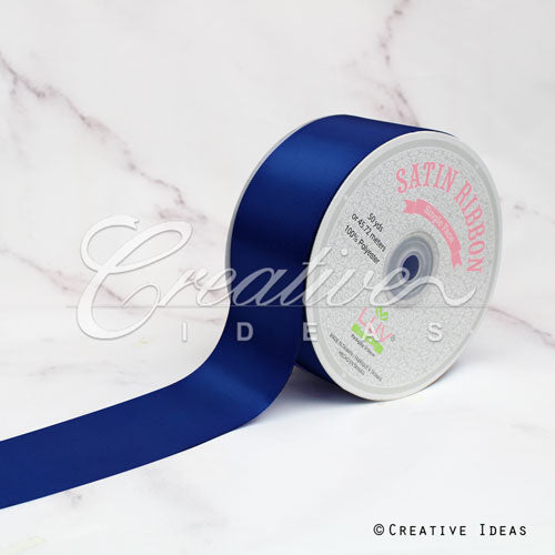 2" Single Face Satin Ribbon - 50 Yards (Navy Blue)
