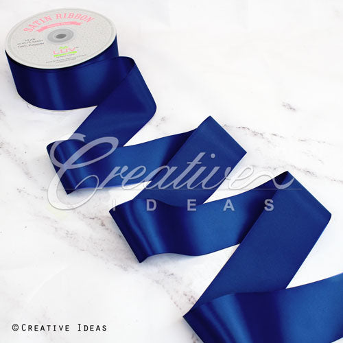 2" Single Face Satin Ribbon - 50 Yards (Navy Blue)