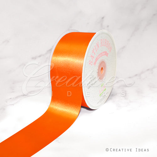 2" Single Face Satin Ribbon - 50 Yards (Orange)