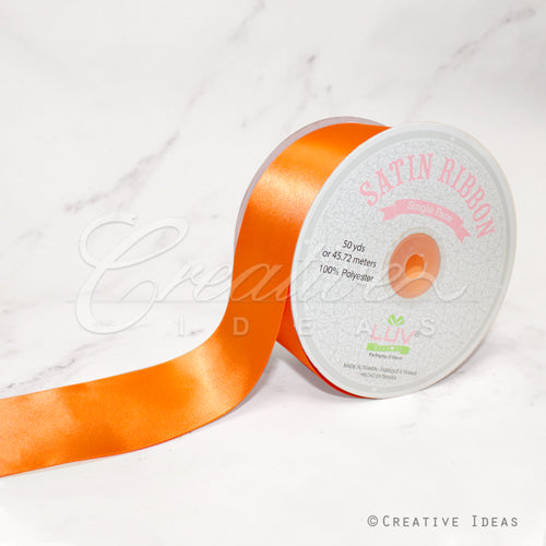 2" Single Face Satin Ribbon - 50 Yards (Orange)