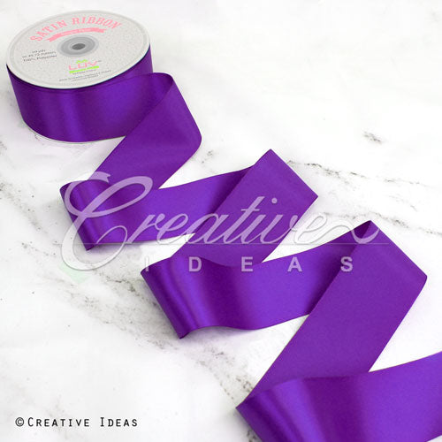 2" Single Face Satin Ribbon - 50 Yards (Purple)