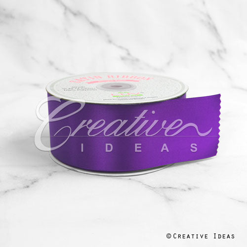 2" Single Face Satin Ribbon - 50 Yards (Purple)