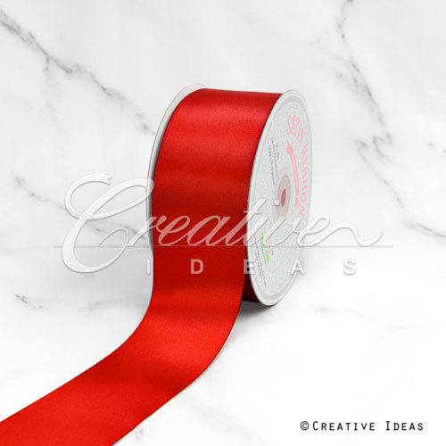 2" Single Face Satin Ribbon - 50 Yards (Red)