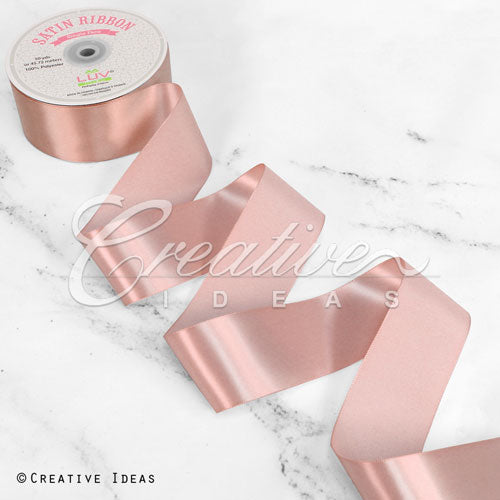 2" Single Face Satin Ribbon - 50 Yards (Rose Gold)