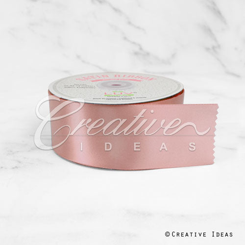 2" Single Face Satin Ribbon - 50 Yards (Rose Gold)