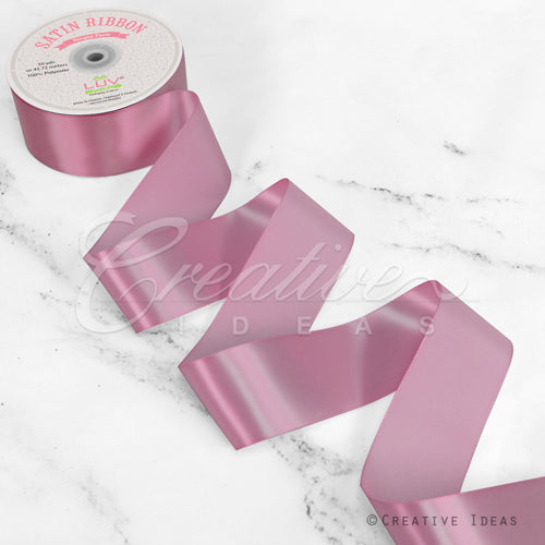 2" Single Face Satin Ribbon - 50 Yards (Rosy Mauve)