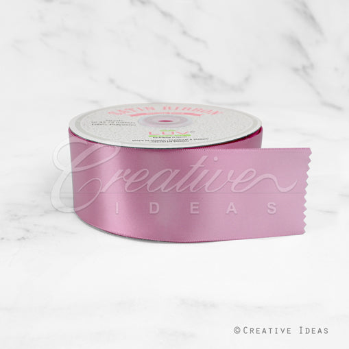 2" Single Face Satin Ribbon - 50 Yards (Rosy Mauve)