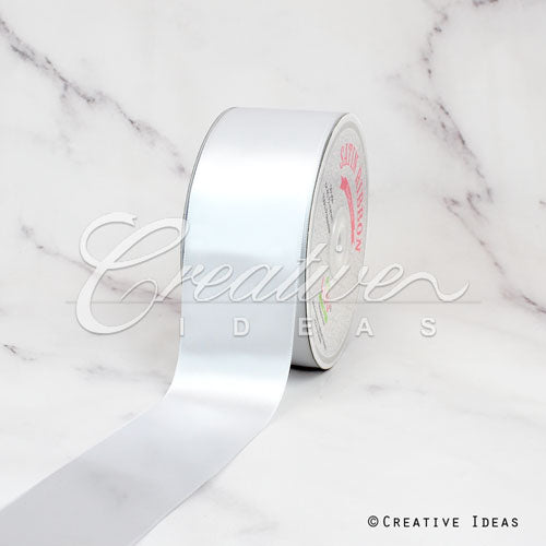 2" Single Face Satin Ribbon - 50 Yards (White)