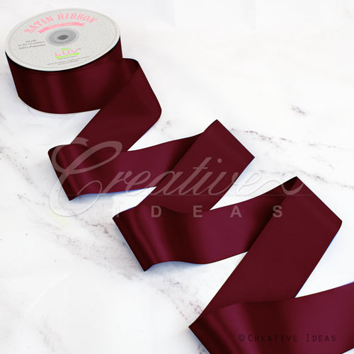 2" Single Face Satin Ribbon - 50 Yards (Wine)