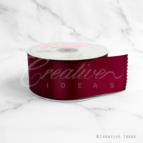 2" Single Face Satin Ribbon - 50 Yards (Wine)