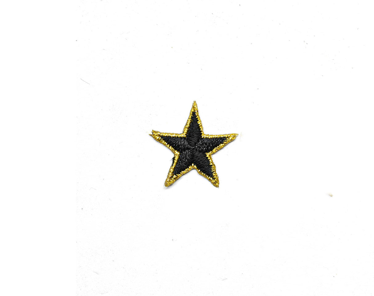 Embroidered Star Applique Iron-On Gold Trim