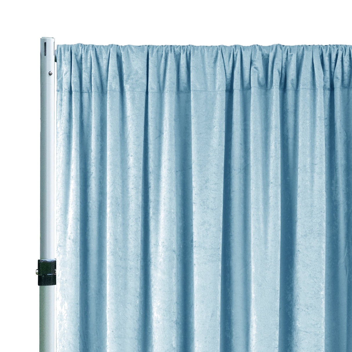 Crushed Velvet Backdrop Drape Panel 10 ft x 57 in Baby Blue