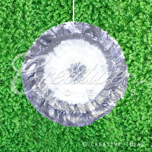 20" Metallic Tissue Starburst Flowers-Pc (Silver)