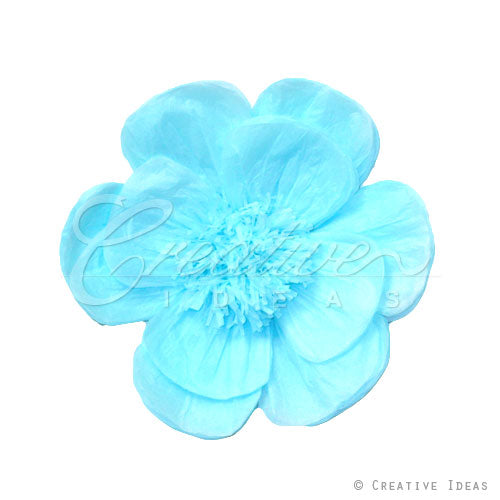 20" Tissue Scallop Flowers-Pc (Blue)