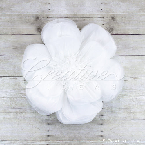 20" Tissue Scallop Flowers-Pc (White)