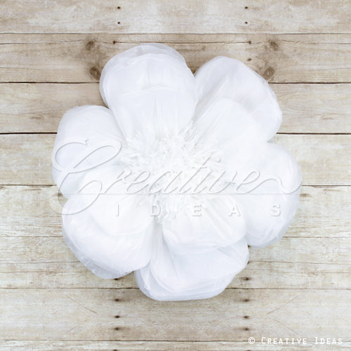 20" Tissue Scallop Flowers-Pc (White)