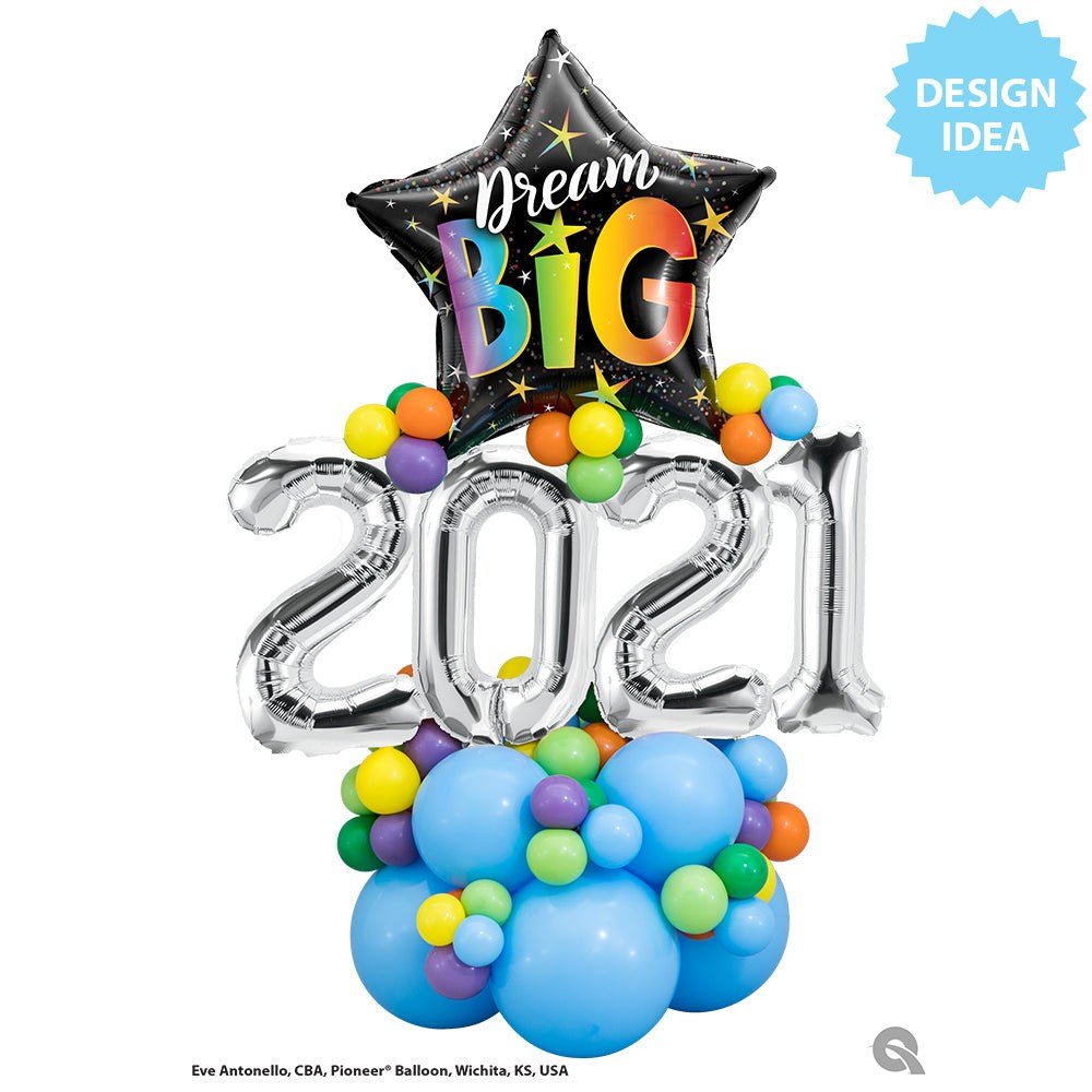 Foil Balloon Dream Big Rainbow Stars 20 Inch