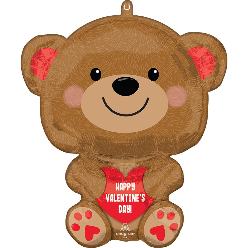 Valentine's Day Cuddly Bear Foil Balloon