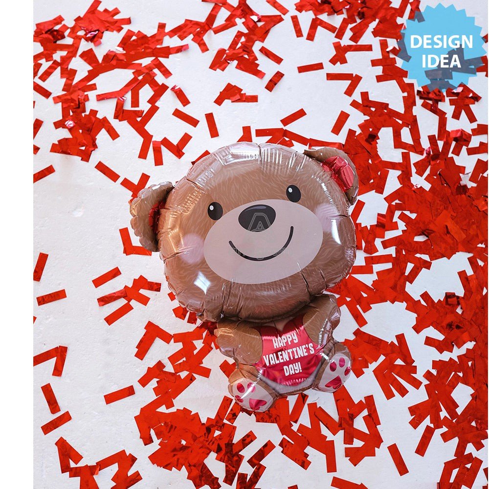 Valentine's Day Cuddly Bear Foil Balloon