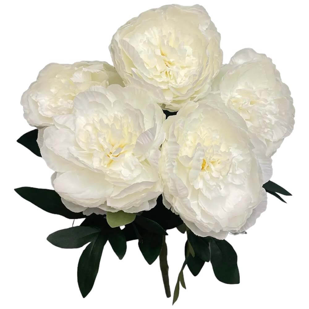 Peony Bush Cream Silk Flowers