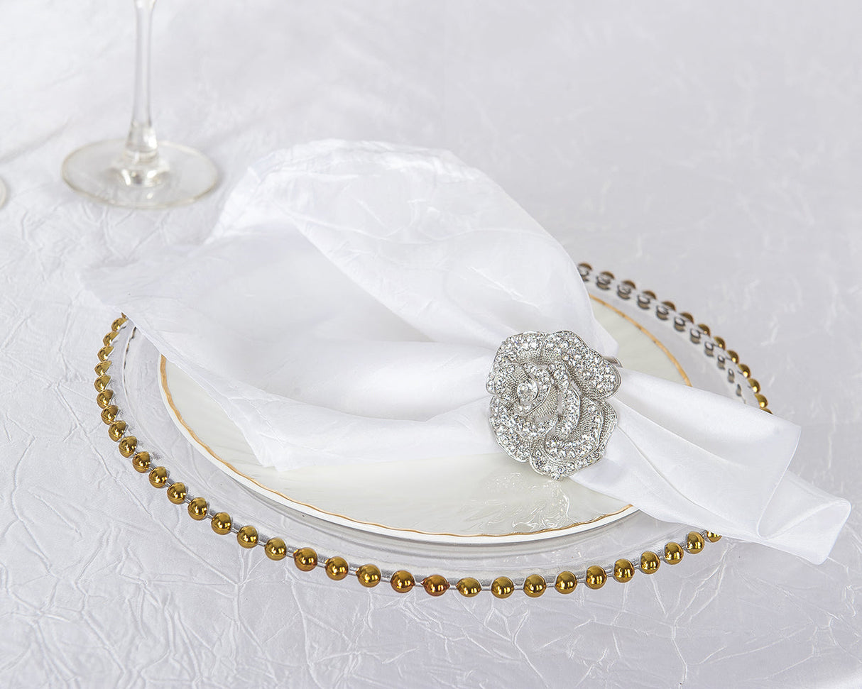 Crushed Taffeta Napkins for Elegant Table