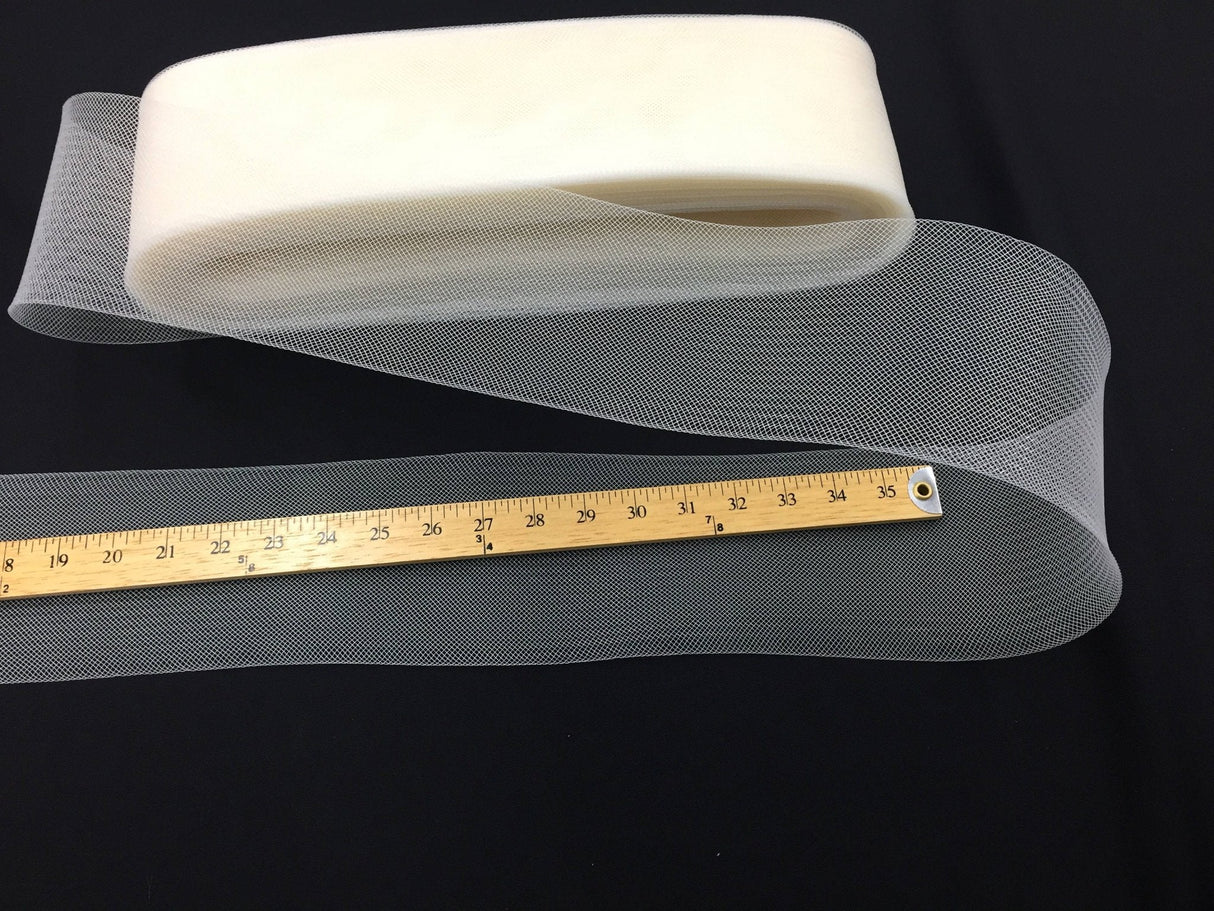 Crinoline Horsehair Braid Trim Polyester Fabric - Ivory, 4" Width, 20 Yards (20 Yards)