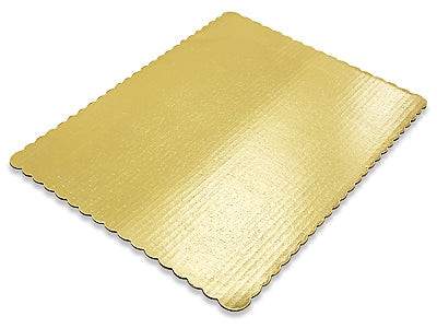 13" x 18" Gold Scalloped Cake Pad (S-17923)