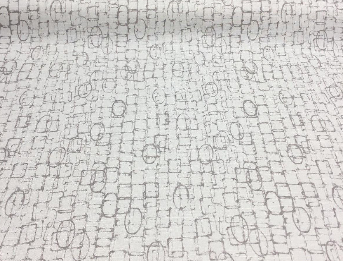 Jetset Abstract Clay Home Accent Ronnie Gold Design Cotton Fabric - Gray White Abstract Pattern, 56" Width (1 Yard)