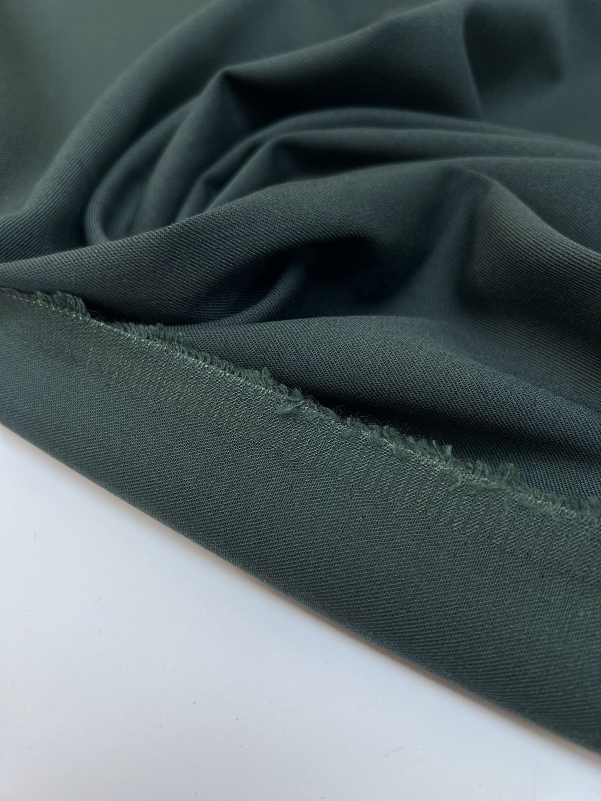 Wool Stretch Twill Fabric Green