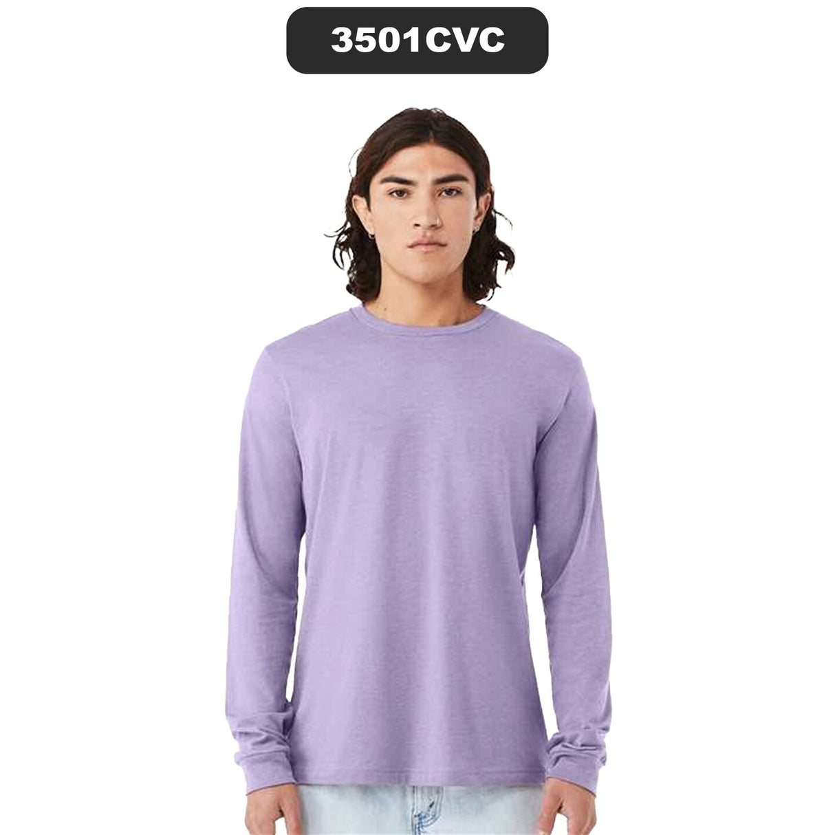 BELLA + CANVAS® Heather CVC Crewneck Long Sleeve Tee