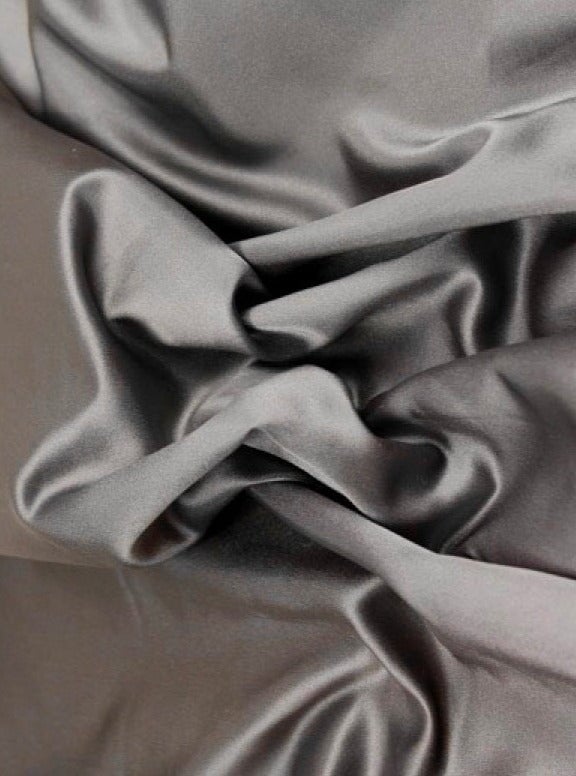 Dark Grey Duchesse Satin