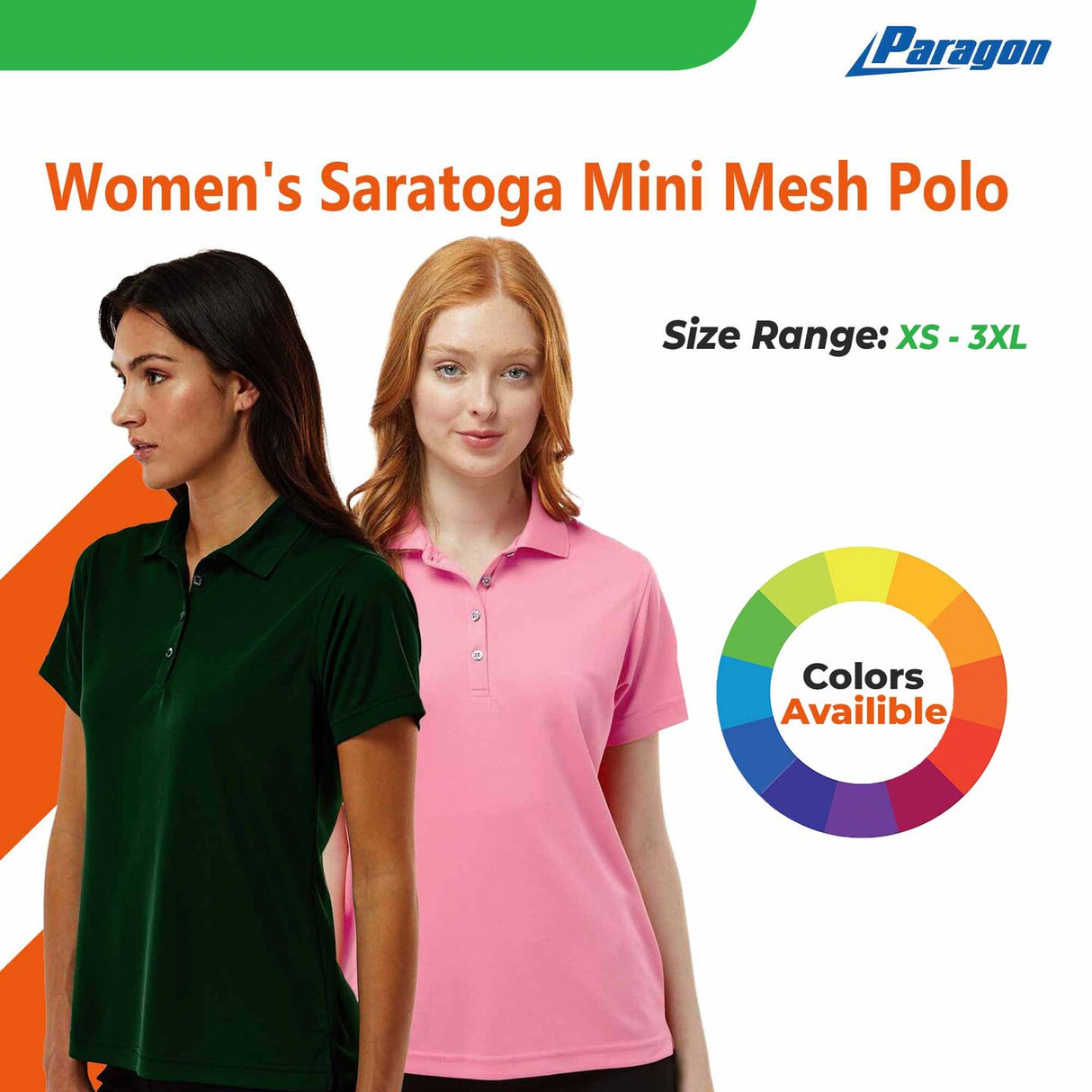 Paragon® Women's Saratoga Performance Short Sleeve Mini Mesh Polo