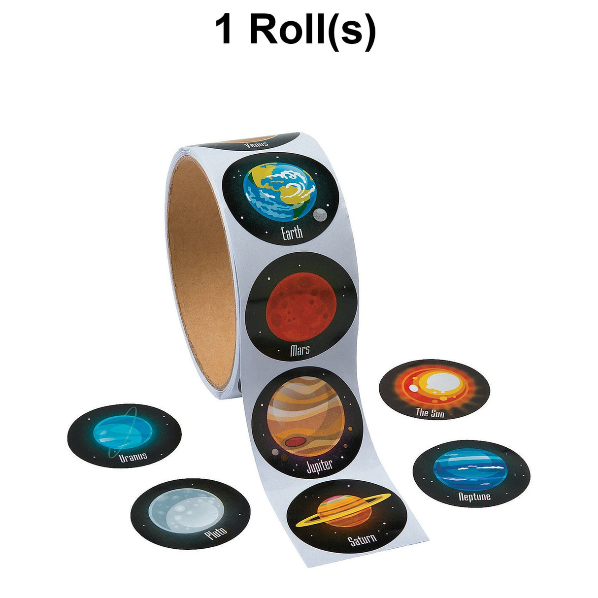 1 1/2" Solar System Sticker Roll - 100 Pc.