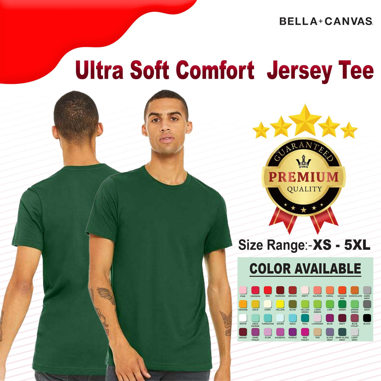 Bella Canvas® Premium Comfort Cotton Crewneck Short Sleeve Tee