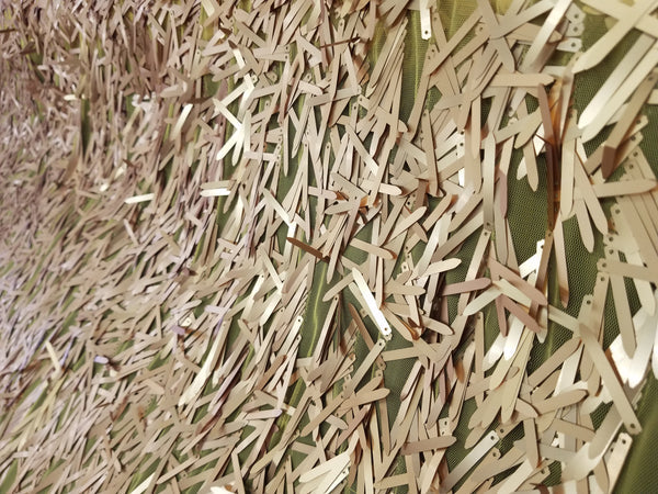 1 Yard Gold Long Teardrop Sequins on Black Mesh Fabric 54/60 Inch Width