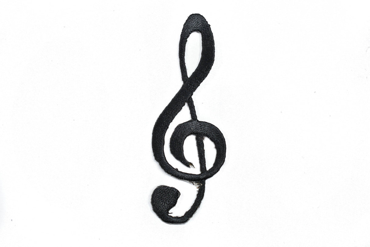 Embroidered Music Note Patch Gold