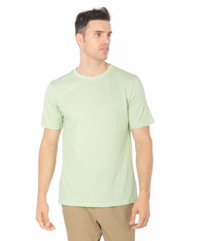Lucky & Blessed Life 3142P Poly Cotton T-Shirt - Heather Creamy Green, Lightweight, Ribbed Neck (1 Piece)
