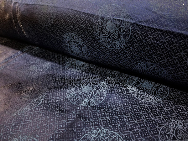 1 Yard Navy Blue Chinese Metallic Jacquard Brocade Fabric for Dresses Decor Crafts 60 Inch Width