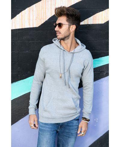 Lucky & Blessed Life 401 Cotton Polyester Hoodie Fabric - Heather Grey, Unisex Sponge Fleece, 250 GSM (1 Piece)