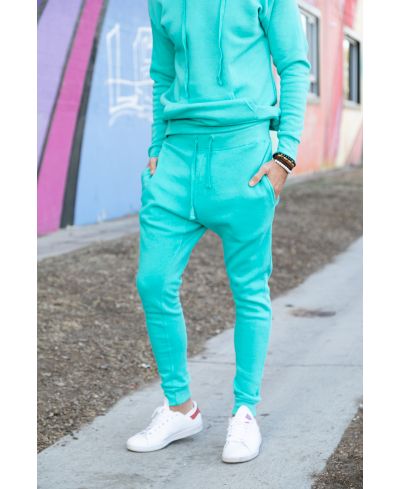 Lucky Blessed Life 601 Cotton Polyester Joggers - Turquoise, Unisex Sponge Fleece, Light Weight (1 Piece)
