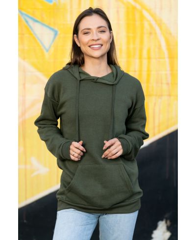Lucky Blessed Life 401 Cotton Polyester Hoodie Fabric - Olive, Unisex Sponge Fleece, 250 Gsm (1 Unit)