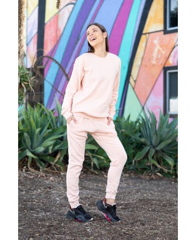 Lucky & Blessed Life 601 Cotton Polyester Joggers - Peach, Unisex Sponge Fleece, Lightweight (1 Piece)