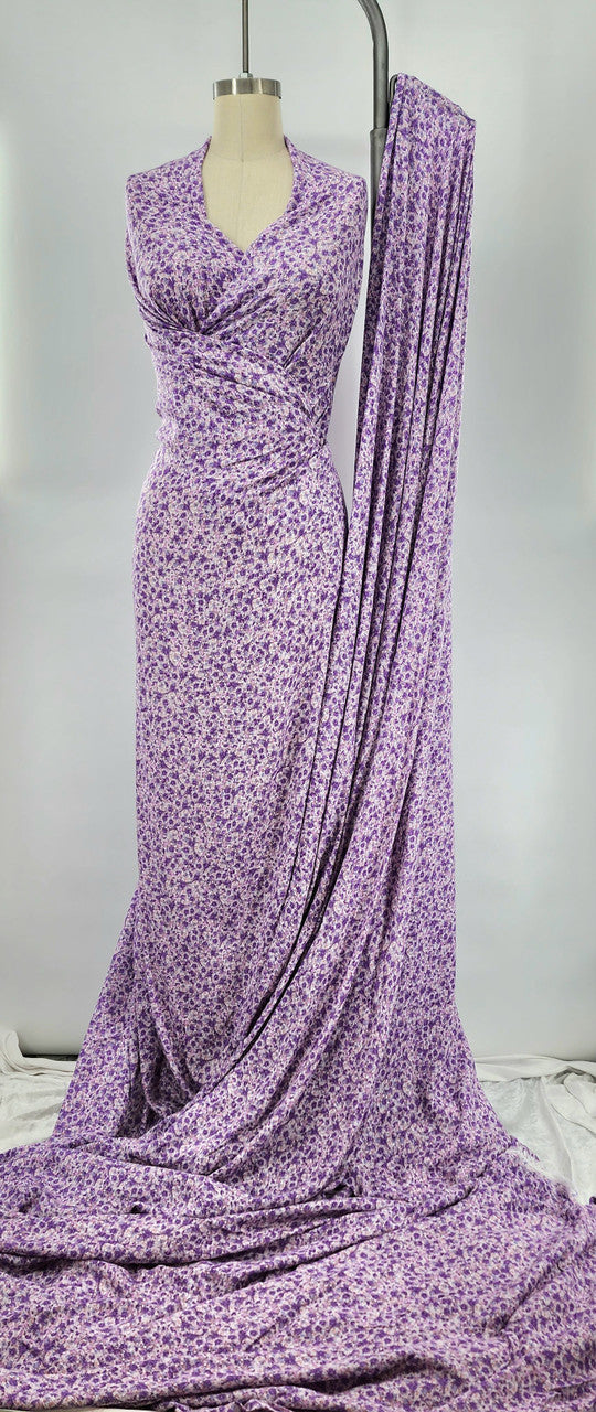 1 Yard Violet Rayon Crinkle Crepon Fabric 50/52" Wide, Lightweight Apparel Material