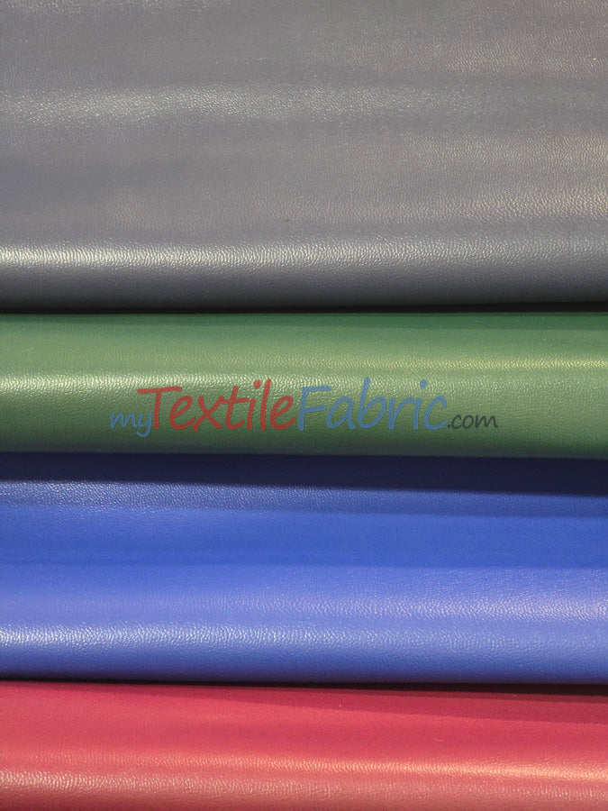Soft And Smooth Vinyl Fabric - Faux Leather, Solid Colors, 54" Width (1 Yard)