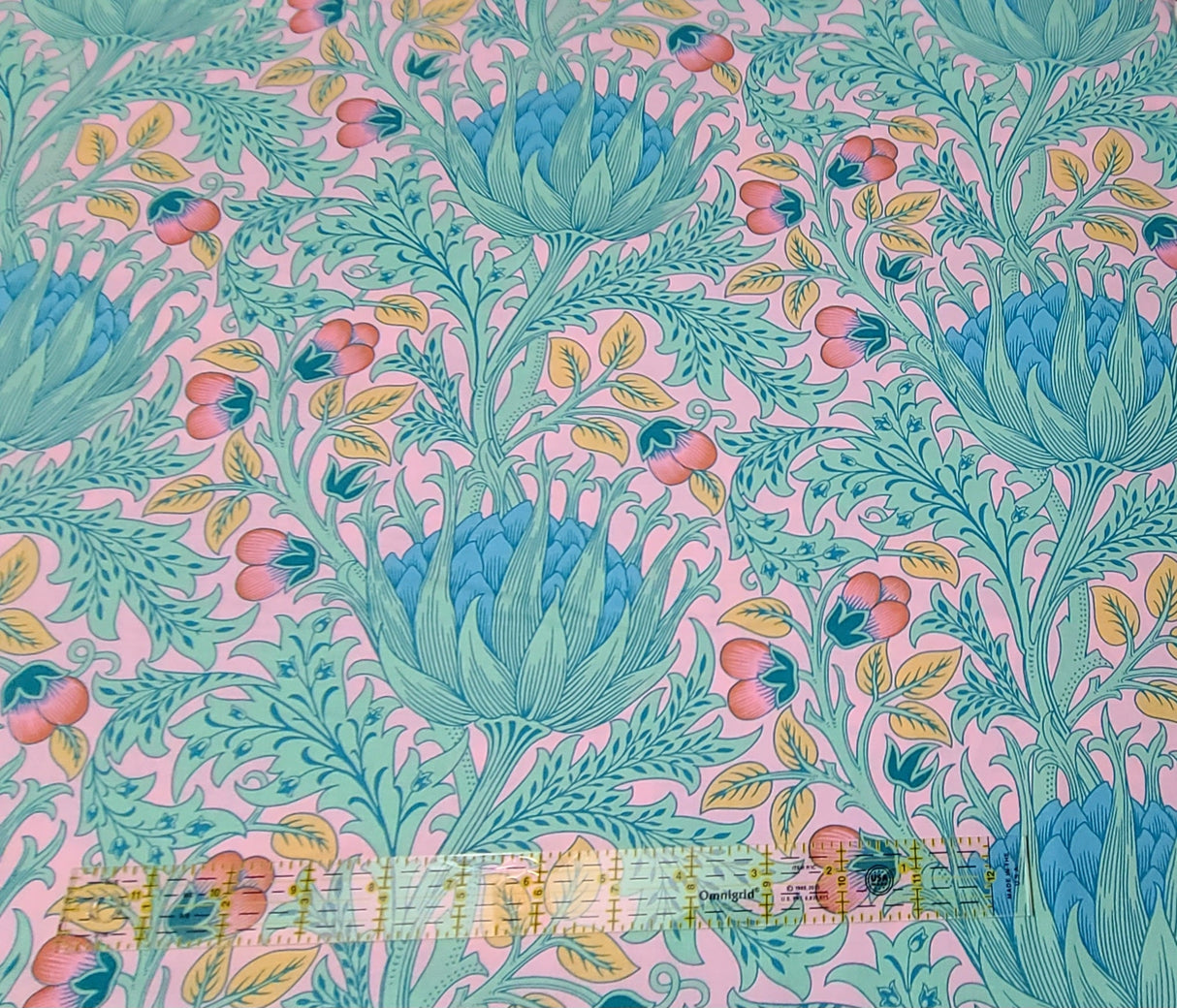 Quilting Cotton Kaffe Fassett x The Original Morris & Co. Floral Artichoke Lavender