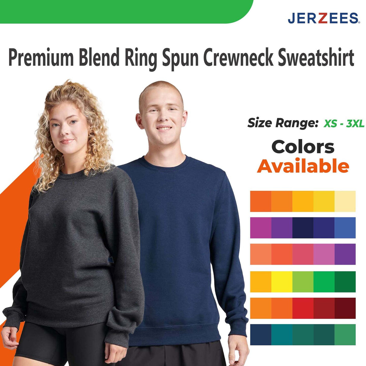 JERZEES® Premium Blend Ring Spun Crewneck Sweatshirt