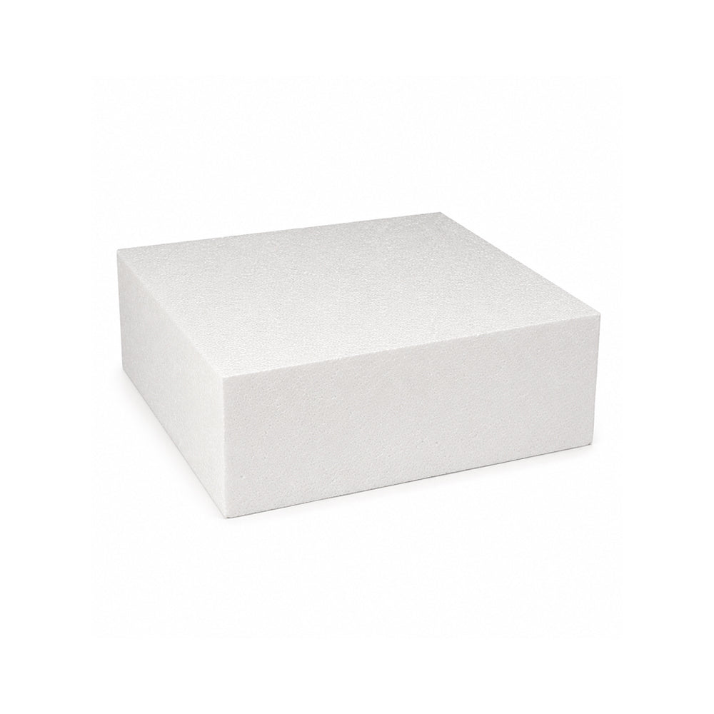 O'Creme Square Polystyrene Cake Dummy, 6" x 6" x 3" High
