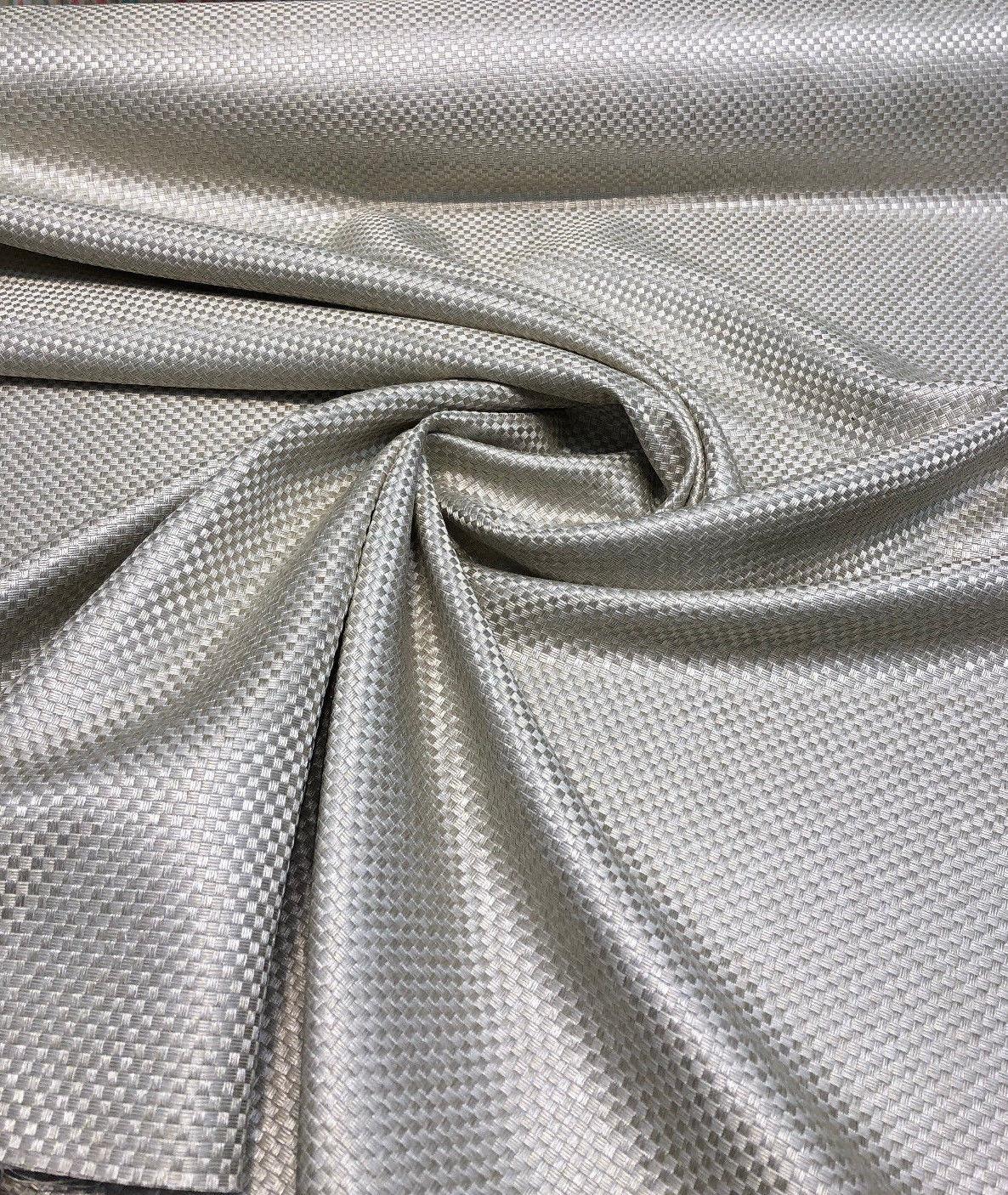 Interconnected Solid Beige Polyester Fabric - Woven Textured, 54" Width (1 Yard)